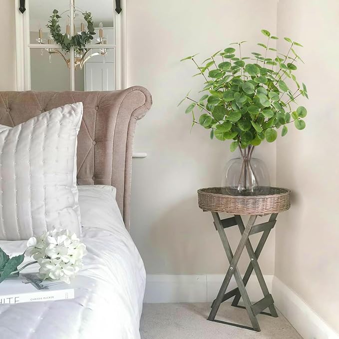 5pcs Artificial Eucalyptus Stems Decor 3D Real Touch Tall 24" Faux Eucalyptus Branches Fake Greenery Plants Stems for Vase Home Party Wedding Decorations