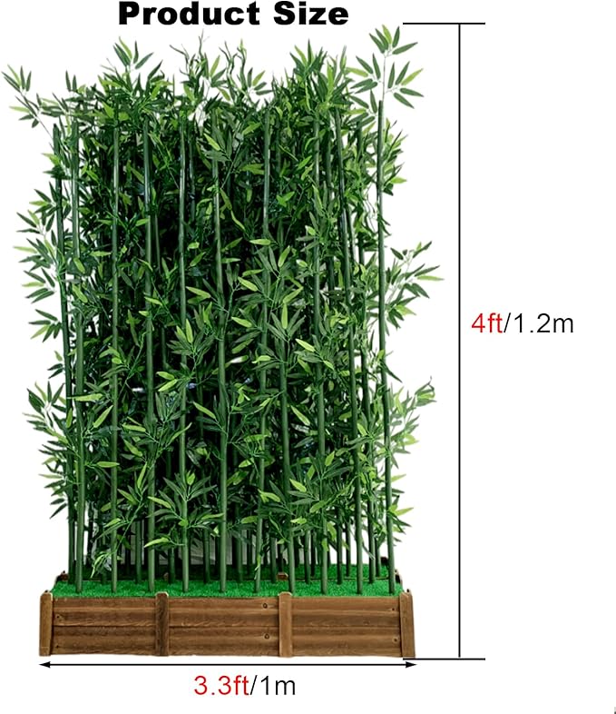 16-Pack 4ft Artificial Privacy Fence | Faux Plant with Realistic Silk Leaves for Indoor Decor & Outdoor Garden – UV-Protected, Waterproof Tall Screen Set