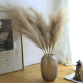 38" 10 Stems Faux Pampas Grass Decor - Tall Pampas Grass for Floor Vase Fluffy Artificial Pampas Grass for Boho Home Wedding Mothers Day Decoration（Brown）
