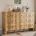 BLANKSPACE 9 Drawer Dresser for Bedroom, 35.7" Tall Dresser & Chest of Drawers wtih Vintage Surface, Closet Storage Cabinet for Living Room, Hallway, Natural Oak