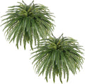 46" Artificial Fern Plants, Set of 2 Large Fake Ferns for Outdoors Indoor, Realistic Faux Boston Fern Bush with 71Fronds Each for Planter, Garden, Porch, Home Décor