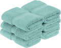 Superior Egyptian Cotton Pile Face Towel/Washcloth Set of 6, Ultra Soft Luxury Towels, Thick Plush Essentials, Absorbent Heavyweight, Guest Bath, Hotel, Spa, Home Bathroom, Shower Basics, Turquoise