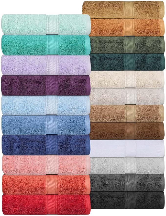 Superior Egyptian Cotton Pile 10 Piece Towel Set, Includes 2 Bath, 4 Hand, 4 Face Towels/Washcloths, Ultra Soft Luxury Towels, Thick Plush Essentials, Guest Bath, Spa, Hotel Bathroom, Teal