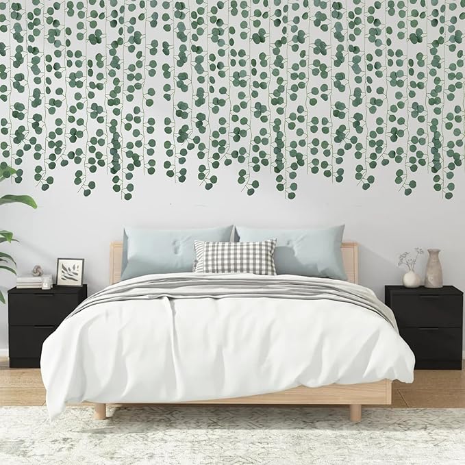 DearHouse 86 Feet 12 Strands Artificial Eucalyptus Leaf Plants Vine Hanging Eucalyptus Garland for Home Kitchen Office Wedding Wall Decor