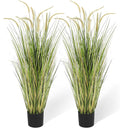 KOL 4ft Artificial Horsetail Grasses (2-Pack) - 47.2in Tall Realistic Faux Plants for Indoor Outdoor, Potted Fake Grass Decor for Home Office Wedding, Low Maintenance Houseplant Gift