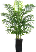 Artificial Palm Tree 5FT - Tall Fake Tree with Black Taper Planter & Pebbles, UV Resistant for Indoor & Outdoor, Large Potted Faux Plant, Tropical Areca Floor Plant for Living Room, Office, Home Decor