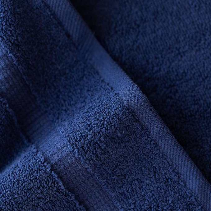 SALBAKOS 100% Turkish Cotton Washcloth Set of 12 13x13 inch | Heirloom Quality | Hotel & Spa Collection | Ultra Soft, Super Absorbent, Washcloth Towels | Made in Turkey (Navy, 12 Washcloths)