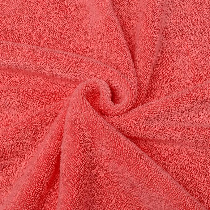 Super Absorbent Quick Drying | Hotel Grade Extra Large Bath Towels, 2-Piece Set, Bathroom Luxury Soft Towels-650GSM Cotton Luxury Beach Bath Towel 80x160cm (31.5x63 inches)(Watermelon red)