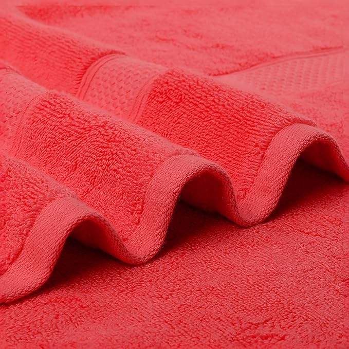 Super Absorbent Quick Drying | Hotel Grade Extra Large Bath Towels, 2-Piece Set, Bathroom Luxury Soft Towels-650GSM Cotton Luxury Beach Bath Towel 80x160cm (31.5x63 inches)(Watermelon red)