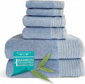 BedVoyage Luxury Bath Towels Set of 6 - Ultra Soft Plush Bathroom Towel Set - Highly Absorbent Viscose from Bamboo Bath Towels Ultra Soft - Spa Towel for Body - Ocean