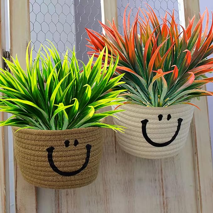 8 Pcs Outdoor Fake Plants UV Resistant Artificial Tall Grass Plants Faux Tropical Flowers Bushes Fall Winter Summer Planters Yard Patio Front Porch Décor Plastic Greenery Shrubs Decoration